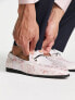 ASOS DESIGN loafers in pink floral faux leather and snaffle detail