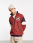 ASOS Actual oversized polar fleece quarter zip sweatshirt with towelling applique in berry