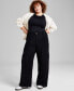 Фото #4 товара Trendy Plus Size Wide-Leg Pleated Cargo Pants