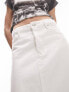 Topshop low slung denim maxi skirt in white