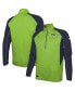 ფოტო #1 პროდუქტის Men's Neon Green Seattle Seahawks Combine Authentic Two-a-Days Half-Zip Jacket