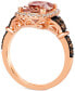 Фото #2 товара Peach Morganite (2-1/4 ct. t.w.) & Diamond (3/8 ct. t.w.) Halo Ring in 14k Rose Gold