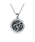 ფოტო #1 პროდუქტის Circle Disc Aum Om Ohm Sanskrit Symbol Yoga Medallion Aum Om Ohm Necklace Pendant For Women s Men Necklace Oxidized .925 Sterling Silver