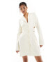 Фото #2 товара Pretty Lavish cut-out blazer mini dress in cream