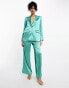 Фото #6 товара Vila satin blazer co-ord in green