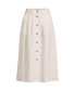 Women's Button Front Linen Midi Skirt