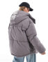 Stradivarius STR oversized puffer jacket in slate grey