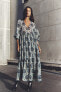 Фото #1 товара Платье из ткани с блестящей нитью и принтом ZARA