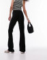 Topshop stretchy cord flare trouser in black