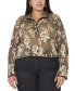 ფოტო #1 პროდუქტის Plus Size Floral Metallic Tunic Top