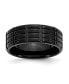 ფოტო #1 პროდუქტის Stainless Steel Brushed Black IP-plated 8mm Grooved Band Ring