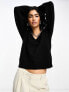 Фото #1 товара Vila v neck jumper with puff sleeves in black