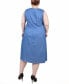 Фото #2 товара Plus Size Sleeveless Chambray Dress with Hardware
