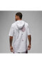 Фото #5 товара Jordan MJ Short-Sleeve Hoodie Crew Erkek kapüşonlu beyaz spor t-shirt fb7427
