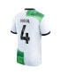 ფოტო #4 პროდუქტის Men's Virgil van Dijk White Liverpool 2023/24 Away Replica Player Jersey