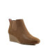 Фото #1 товара The Pioneer Woman Women's Wedge Bootie Shoes 9.5 Brown Slip-On Padded Sock Solid