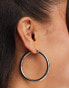 Lost Souls stainless steel 50mm big hoop earrings in silver