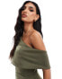 Фото #4 товара True Violet drape shoulder midaxi dress in olive