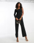 Forever New one sleeve cut-out jumpsuit in black