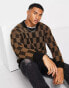 Фото #2 товара New Look relaxed fit checkerboard jumper in brown