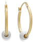 Серьги Macy's Beaded Hoop in Gold/Silver - фото #1