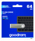 GoodRam UUN2 - 64 GB - USB Type-A - 2.0 - 20 MB/s - Capless - Silver