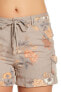 Democracy 153948 Women's Floral Print Drawstring Dutp Dusty Color Shorts Sz. 14