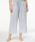 Womens Plus Size Sleepwell Printed Knit Capri Pajama Pant made with Temperature Regulating Technology