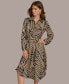 Фото #4 товара Donna Karan Women's Printed Button-Front Belted Dress