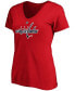 Women's Tom Wilson Red Washington Capitals Authentic Stack Name and Number V-Neck T-shirt Красный, Large - фото #2