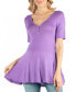 Фото #1 товара Women's Short Sleeve Tunic Top with Button Detail