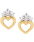 ფოტო #1 პროდუქტის Children's Tiara Heart Stud Earrings in 14k Gold