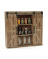 Фото #6 товара Farmhouse 27.2" Tall Medium Density Fiberboard, Wood, Iron Sliding 2-Door Wall Storage Cabinet