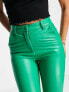 Фото #7 товара Miss Selfridge faux leather button fly legging in green