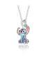 Stitch Silver Plated Enamel & Blue Crystal Sitting Stitch Pendant