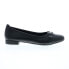 David Tate Feisty Womens Black Leather Slip On Ballet Flats Shoes 6