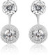 Silver double earrings with crystals AGUP1172