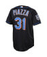Фото #2 товара Men's Mike Piazza Black New York Mets Alternate 2000 Cooperstown Collection Authentic Jersey