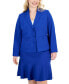 Plus Size Crepe Three-Button Flounce-Skirt Suit