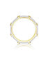ფოტო #4 პროდუქტის RA 14k Yellow Gold Plated with Cubic Zirconia Creme Enamel Bamboo Kids/Young Adult Stacking Ring