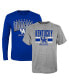 Preschool Boys and Girls Royal, Heather Gray Kentucky Wildcats Fan Wave Short and Long Sleeve T-shirt Combo Pack