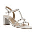 VANELi Midge Studded Block Heels Womens White Casual Sandals MIDGE-310911