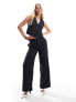 New Look formal wide leg trousers in black pinstripe 44 - фото #1