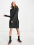 Фото #1 товара Vero Moda roll neck jumper dress in black melange