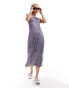 Фото #1 товара COLLUSION halter maxi slip dress with lace trim in lilac floral