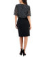 ფოტო #2 პროდუქტის Women's Mixed-Media Puff-Sleeve Dress