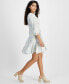 ფოტო #3 პროდუქტის Women's Floral-Print Belted 3/4-Sleeve Dress