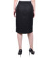 ფოტო #2 პროდუქტის Petite Slim Tweed Double Knit Pencil Skirt with Pockets