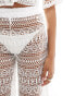 Miss Selfridge beach lace trousers in cream