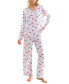 ფოტო #7 პროდუქტის Women's 2-Pc. Printed Butter Knit Pajamas Set